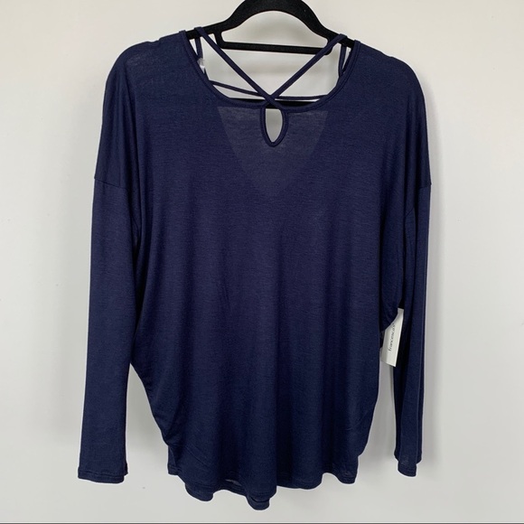 Alya Long Sleeve Navy Blue Top Size XS NWT - Picture 1 of 6
